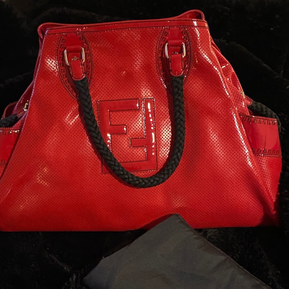 Red Designer Tote Bag